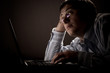 young adult man thinking at the night
