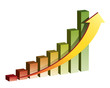 business graph on white