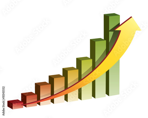 business graph on white