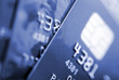 Photo en ligne au meilleur prix Credit cards background. Small deep of focus. Toned in blue.