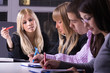 group of people in business school, selective focus