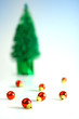 Red christmas ball and tree