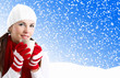 Winter Girl with cup of tea