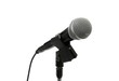 Dynamic microphone on a stand isolated on white