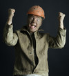 close-up portraitm worker man mine