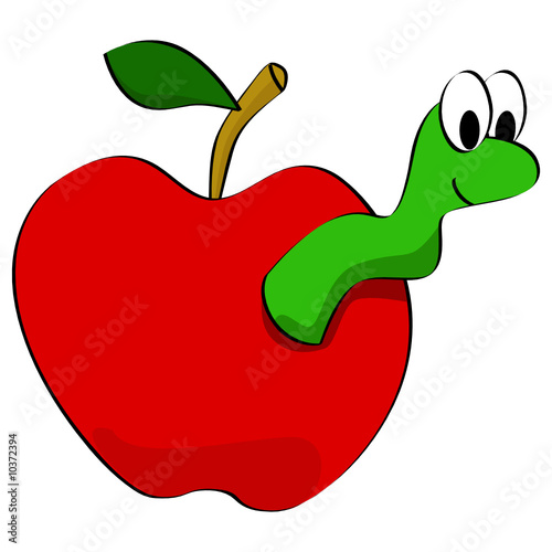 Zoom Not Available: Vector images scale to any size. Apple worm
