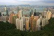 A Panoramic Skyline of Hong Kong City from the Peak.