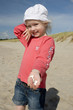 Cheerful little girl with cockleshell