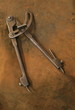 compas ancien fond cuir