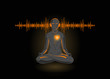 Vector illustration of yoga listening his heart