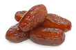 Dried dates on white background
