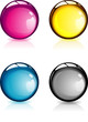 Boules effet 3D CMJN-CMYK