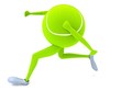 isolated three dimensional running tennis ball isolated three dimensional running tennis ball
