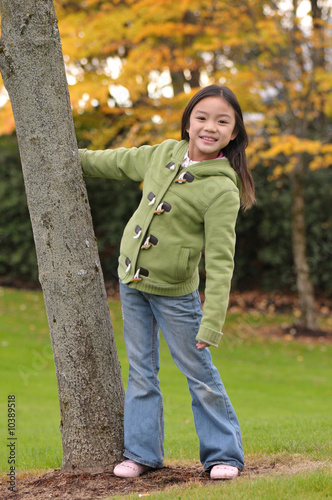 Little Chinese girl posed for a photo shoot