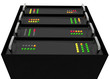 Small Vertical Web Hosting Server Rack on white