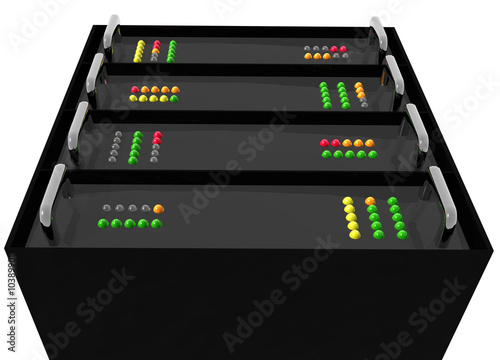 Illustration: Small Vertical Web Hosting Server Rack on white Small Vertical Web Hosting Server Rack on white