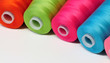 Group of colorful spool of sewing threads
