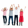 Yes we did it. Successful kids waving