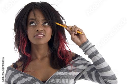 Photo: stylish pose of beauty model with white background stylish pose of beauty model with white background