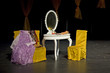 The theatrical properties being set on stage The theatrical properties being set on stage