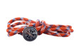 Compass and rope with knot reflected on white background