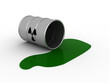 3d illustration of radioactive barrel on white background
