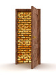 Open door on a white background. 3D image. Open door on a white background. 3D image.