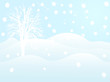 Winter landscape with the tree