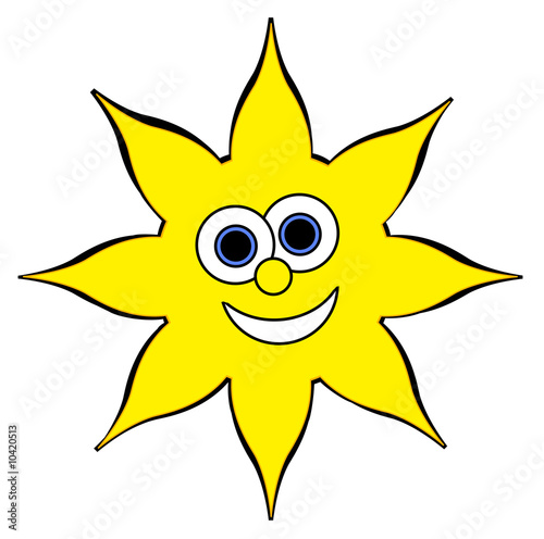 happy cartoon sunshine. Happy Sun Cartoon - Isolated