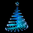 Abstract Christmas Tree with Blue Lights