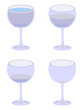 Four Vector Water Glasses on White