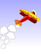 Biplane on blue sky