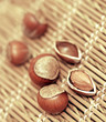 Photo: Hazelnuts On The Wickerwork Hazelnuts On The Wickerwork