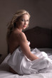 Sensual naked young blonde adult Caucasian woman