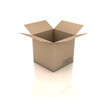 Open cardboard box. 3D generated image.