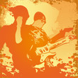 vector illustration with vigorous guitar player vector illustration with vigorous guitar player