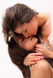 Two young attractive girls kissing Two young attractive girls kissing