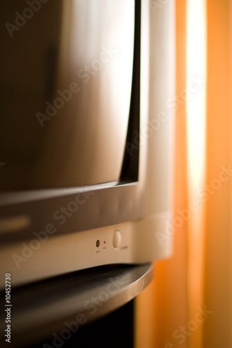 Photo: TV screen in the living room close up. TV screen in the living room close up.