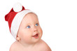 Christmas smiling baby.  Isolated over white background.