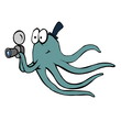 octopus with a camera octopus with a camera