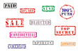 Collection of vector stamps with text Collection of vector stamps with text