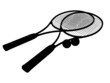 Silhouette of Tennis racket's isolated on white background Silhouette of Tennis racket's isolated on white background