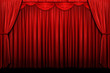 Red stage curtains with arch entrance Red stage curtains with arch entrance