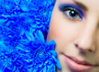 Young woman with flowers.