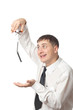 businessman cut off invisible thread