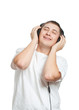 young man listening the music