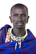 Portrait of a masai in front of a white background