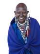 Portrait of a masai in front of a white background