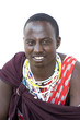 Portrait of a masai in front of a white background