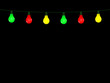 Guirlande lumineuse colorée sur fond noir